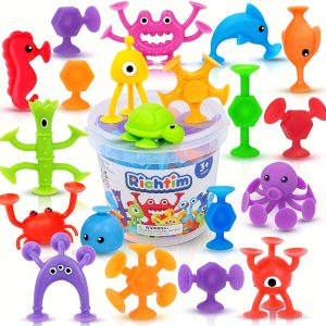 32 Pcs Travel Toys Kids Suction Toys: Toddlers Suction Bath Toys No Hole Bath Toys, Great Kids Travel Toys Airplane Suction Toy, Ideal Stocking Stuffers For Babies Boys Girls Halloween Christmas Gift