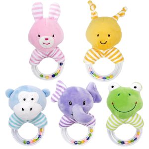 Adorable Plush Handheld Tambourine, Rattle, and Bed Bell Set for Soothing Your Baby