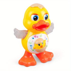 Electric Dancing Duck Funny Blink Eyes Flashing Light Cute Musical Cartoon Animal Educational Toy, (Battery Not Included) Halloween Christmas Gifts