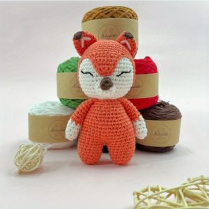 Handcrafted Crochet Fox & Animal Toys with Pleasant Built-in Bells, 6-inch-high, Ideal for Thanksgiving & Christmas Gifts, Adorable Playmates for Imaginative Fun