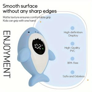 MAYAPHILOS Shark Baby Bath Thermometer - Safe Silicone Floating Water Temperature Toy with LED Display for Infants 0+ Years, Child-Friendly Shark Design Tub Temperature Gauge for Swimming Safety