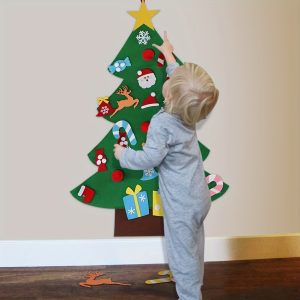 Build Your Own Christmas Tree - Fun And Educational Felt Toy For Infants And Toddlers To Improve Hand Flexibility! Christmas Halloween Thanksgiving Gift