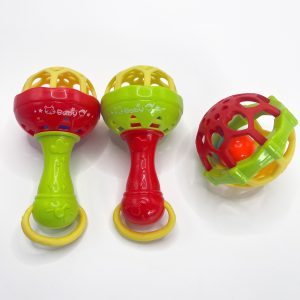 3Pcsu002FSet Baby Rattle Ball Set, Green And Red Baby Rattle Set Educational Hand Grasping Toys, Christmas Halloween Holiday Birthday Gift