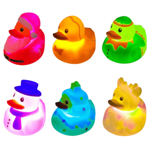 6 Pack Christmas Light Up Ducks Bath Toys Christmas Toys for Kids Toddlers Boys Girls Christmas Stocking Stuffers Party Favors Gifts