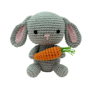 Handmade Cartoon Cute Animal Shapes Cotton Craft Toys Cotton Knitted toys Crochet Rabbit Rattle Doll Amigurumi Toys