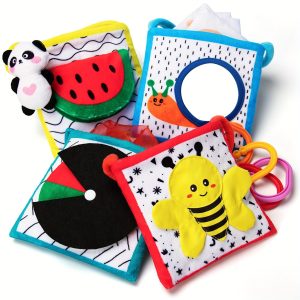 Baby Small Handbag Toys, Multi Functional Early Education Toys, High Contrast Black, White, And Color Handbag, Educational Stimulation Toys For Infants Toddlers, Baby Gift Soft Toys Mirror