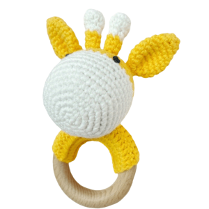 Adorable Handmade Crochet Giraffe Rattle Knitted Toy for Baby Playmats